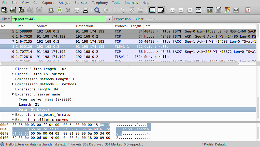 Hostname leak on wireshark